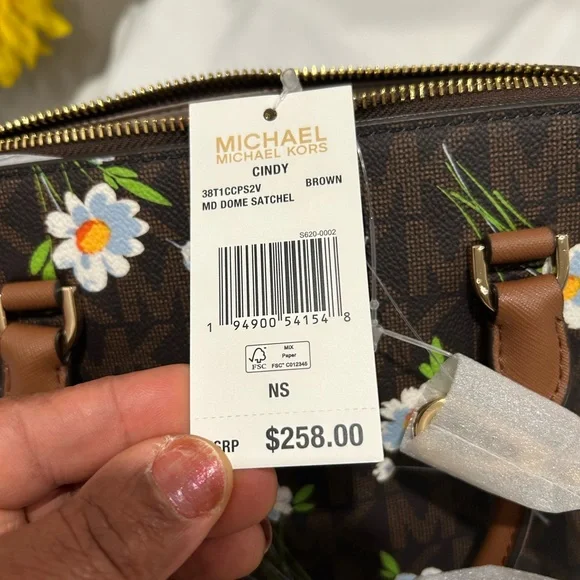 Michael Kors Cindy Floral Satchel - Picture 10 of 10